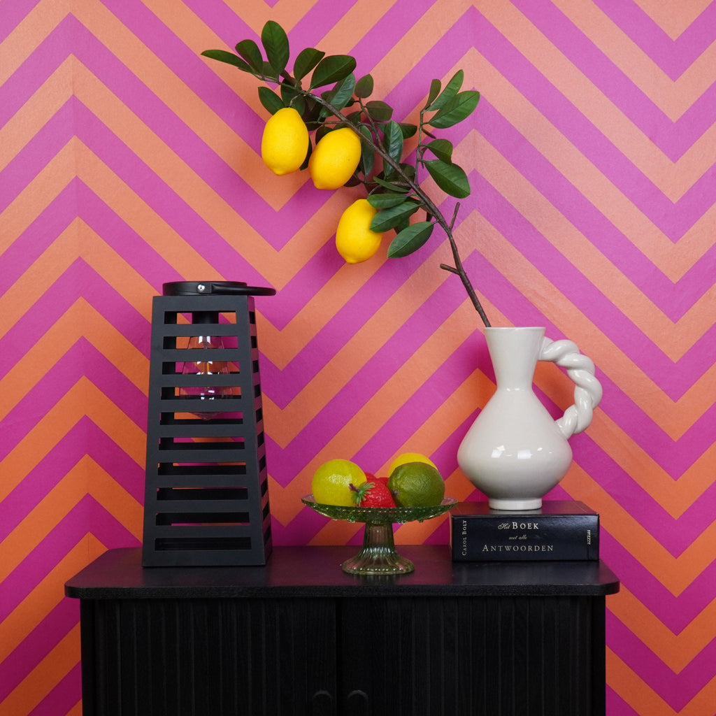 Latern päikeseenergial töötav - Must - 14x32,5cm