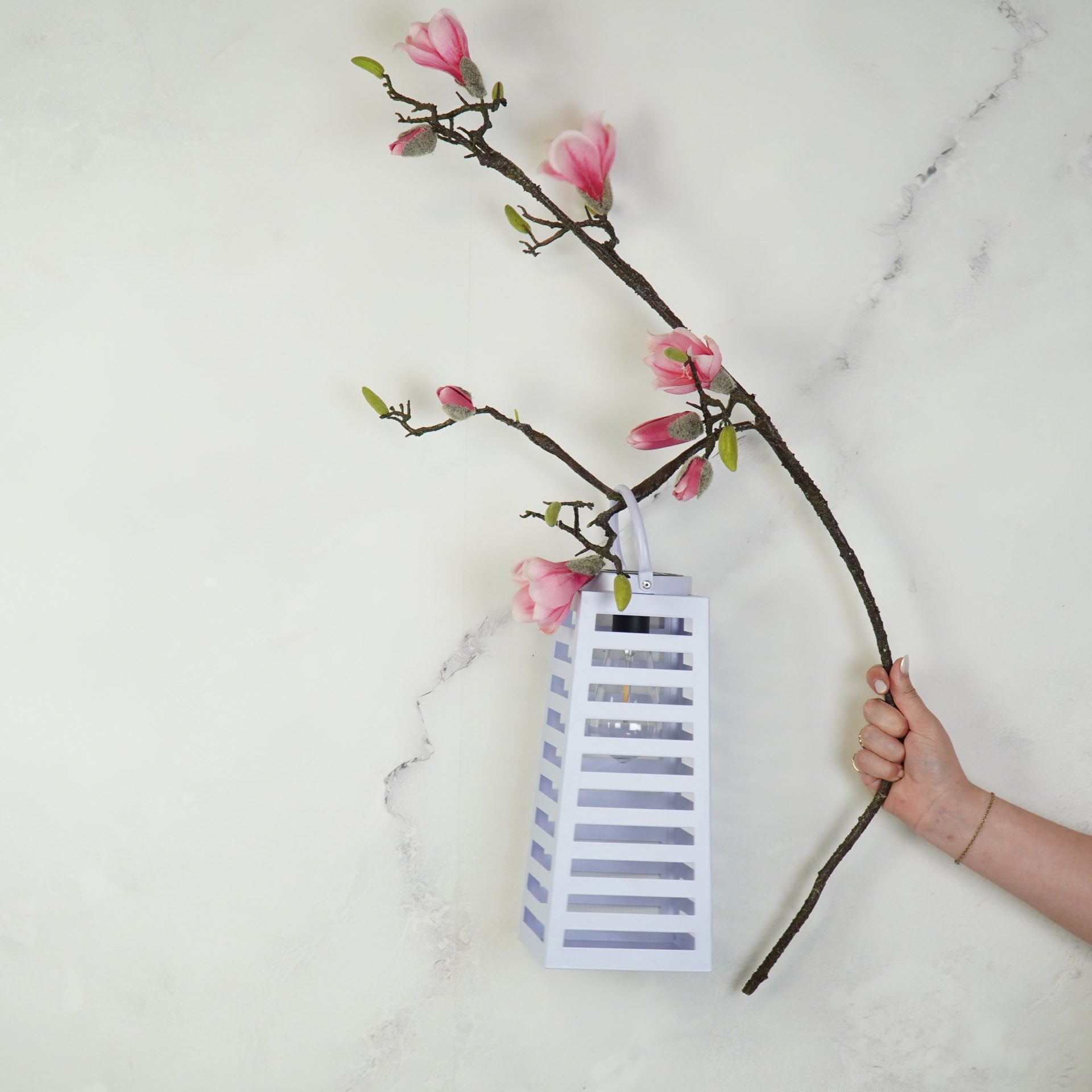 Latern päikeseenergial töötav - Lila - 14x32,5cm