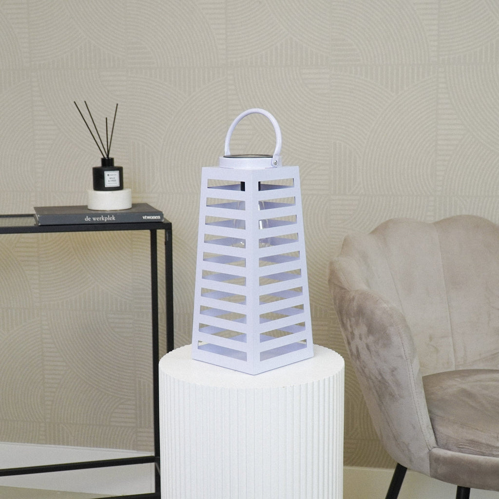 Latern päikeseenergial töötav - Lila - 14x32,5cm