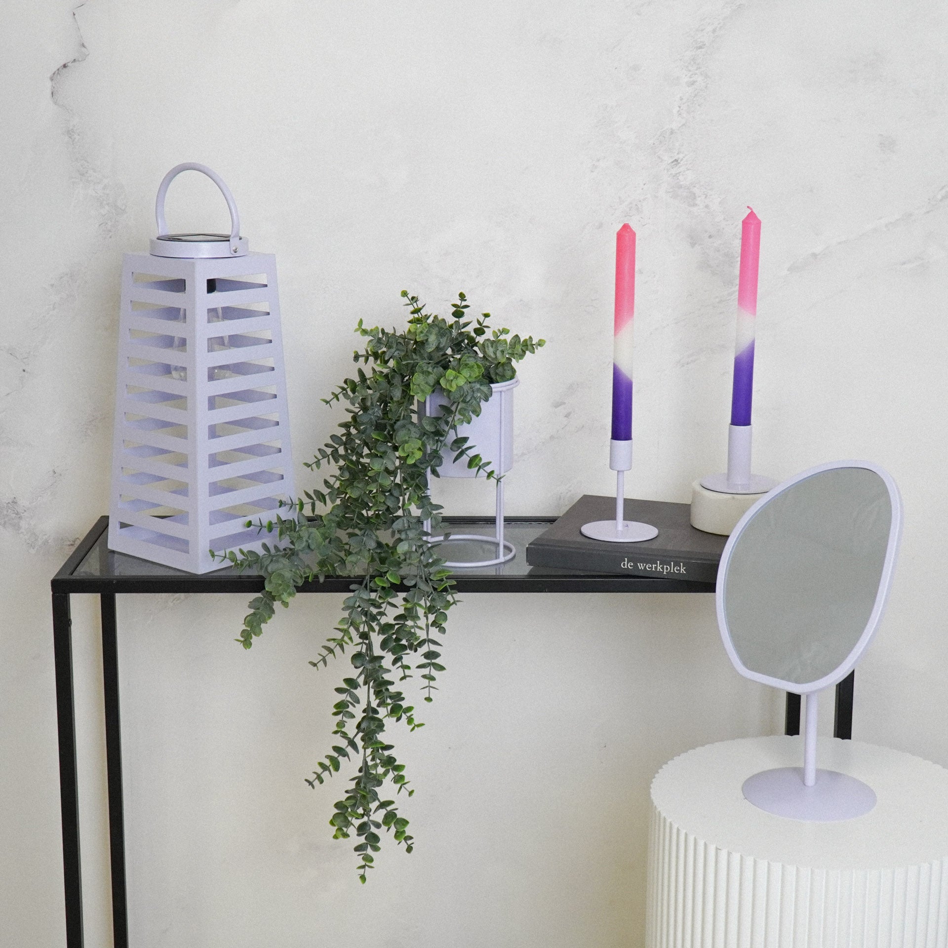 Latern päikeseenergial töötav - Lila - 14x32,5cm