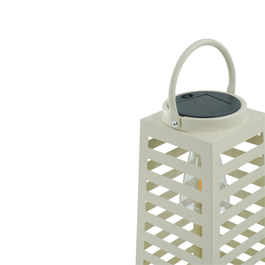 Latern päikeseenergial töötav - Liivatooni - 14x32,5cm