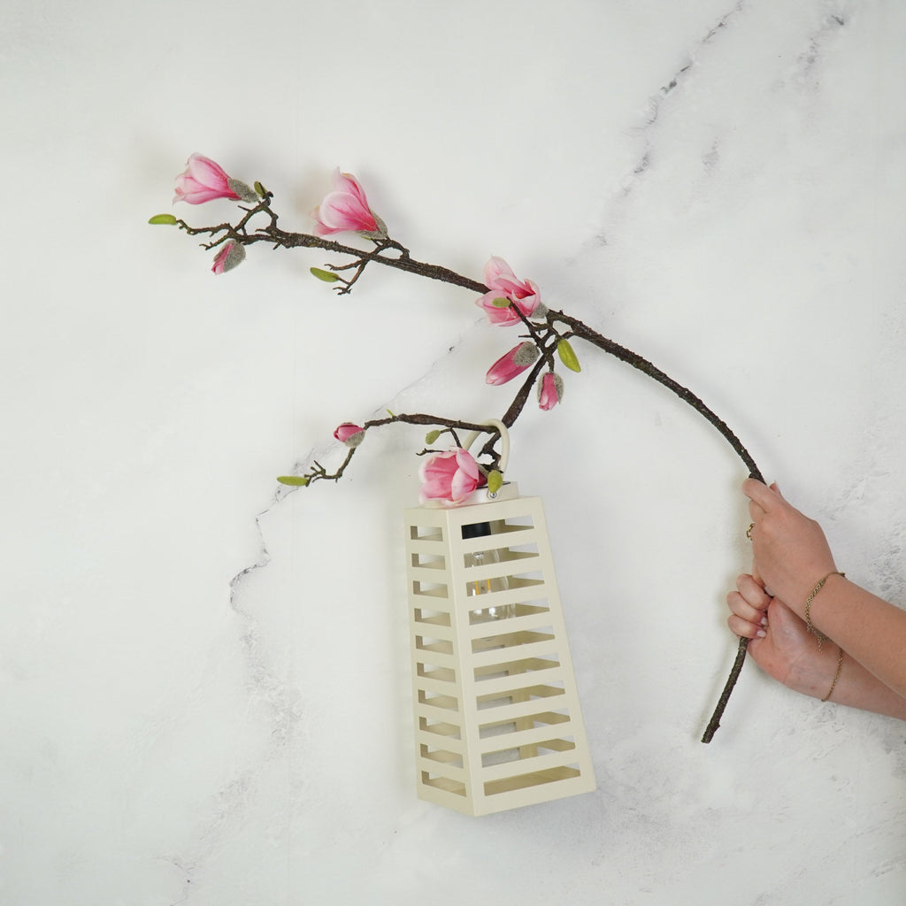 Latern päikeseenergial töötav - Liivatooni - 14x32,5cm