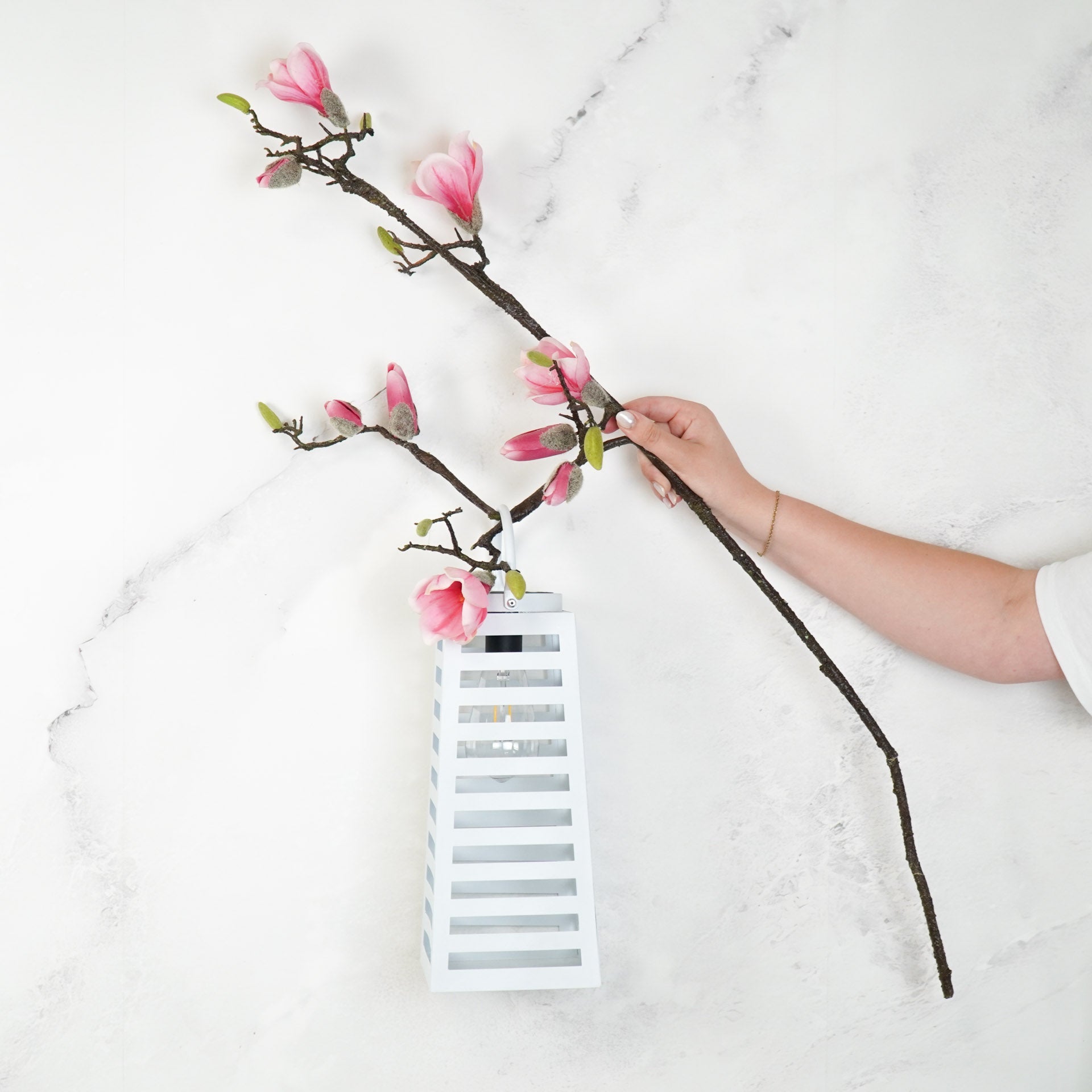 Latern päikeseenergial töötav - Valge - 14x32,5cm