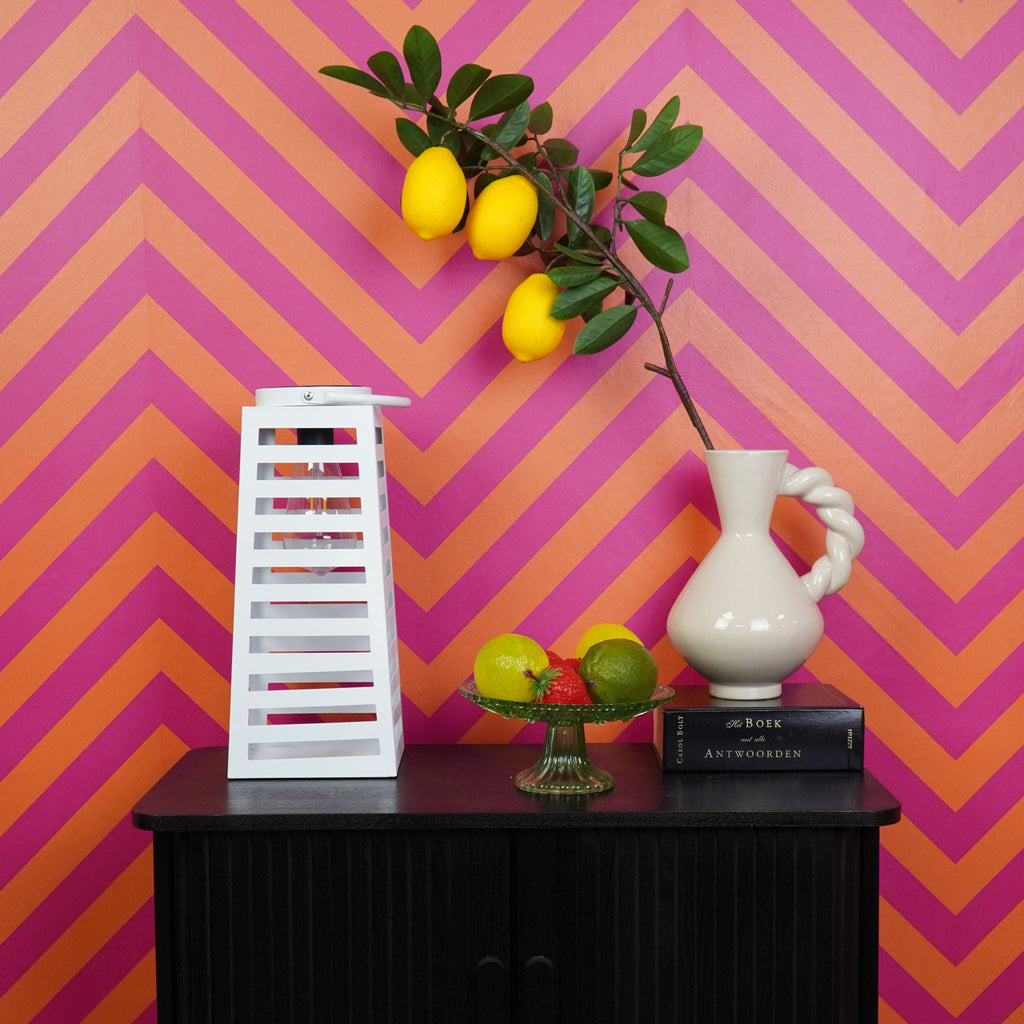 Latern päikeseenergial töötav - Valge - 14x32,5cm