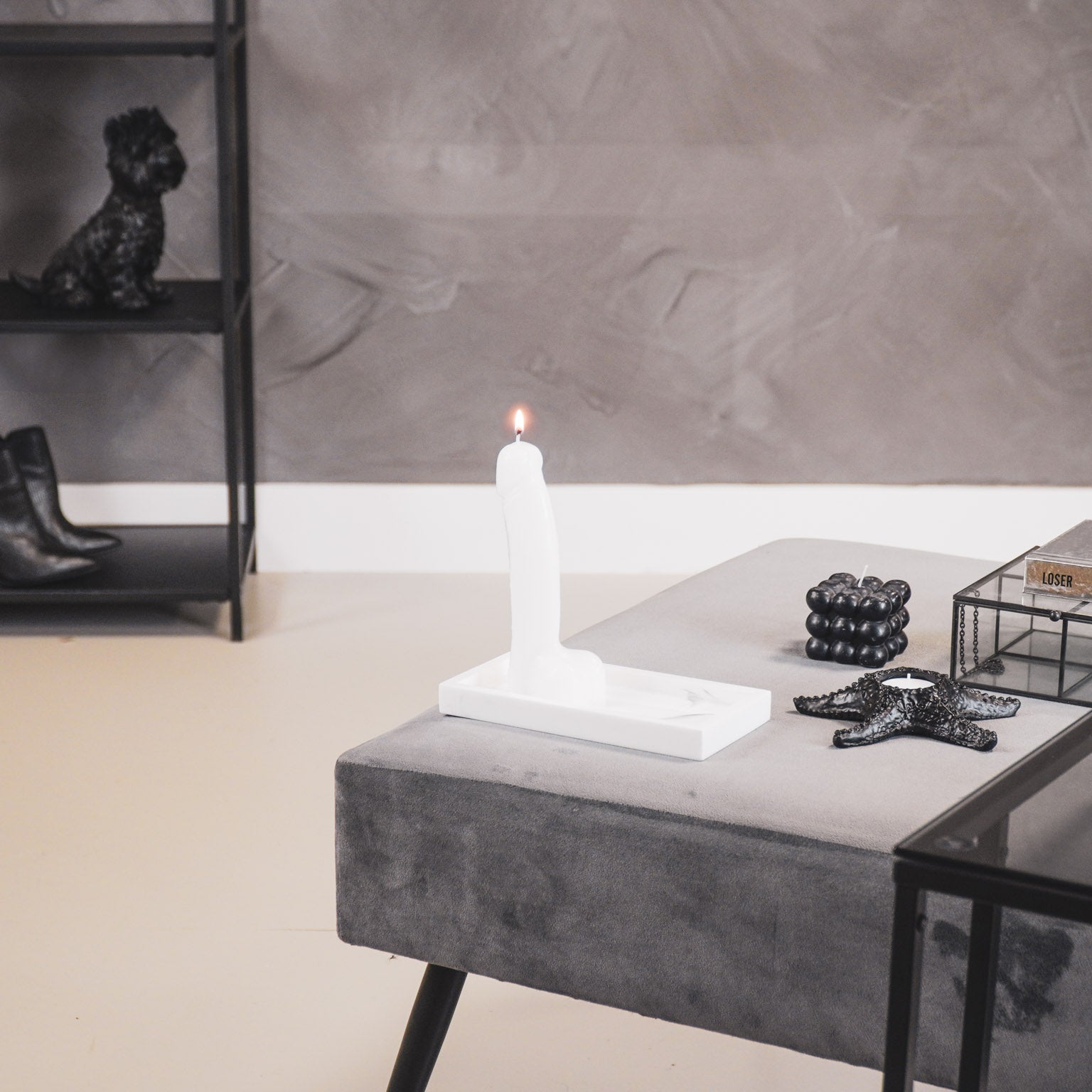 Dick - Valge - 160gram - 7x5,5x17cm