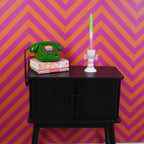 Triibud ja lips - Valge/Roosa - 9x8x14cm