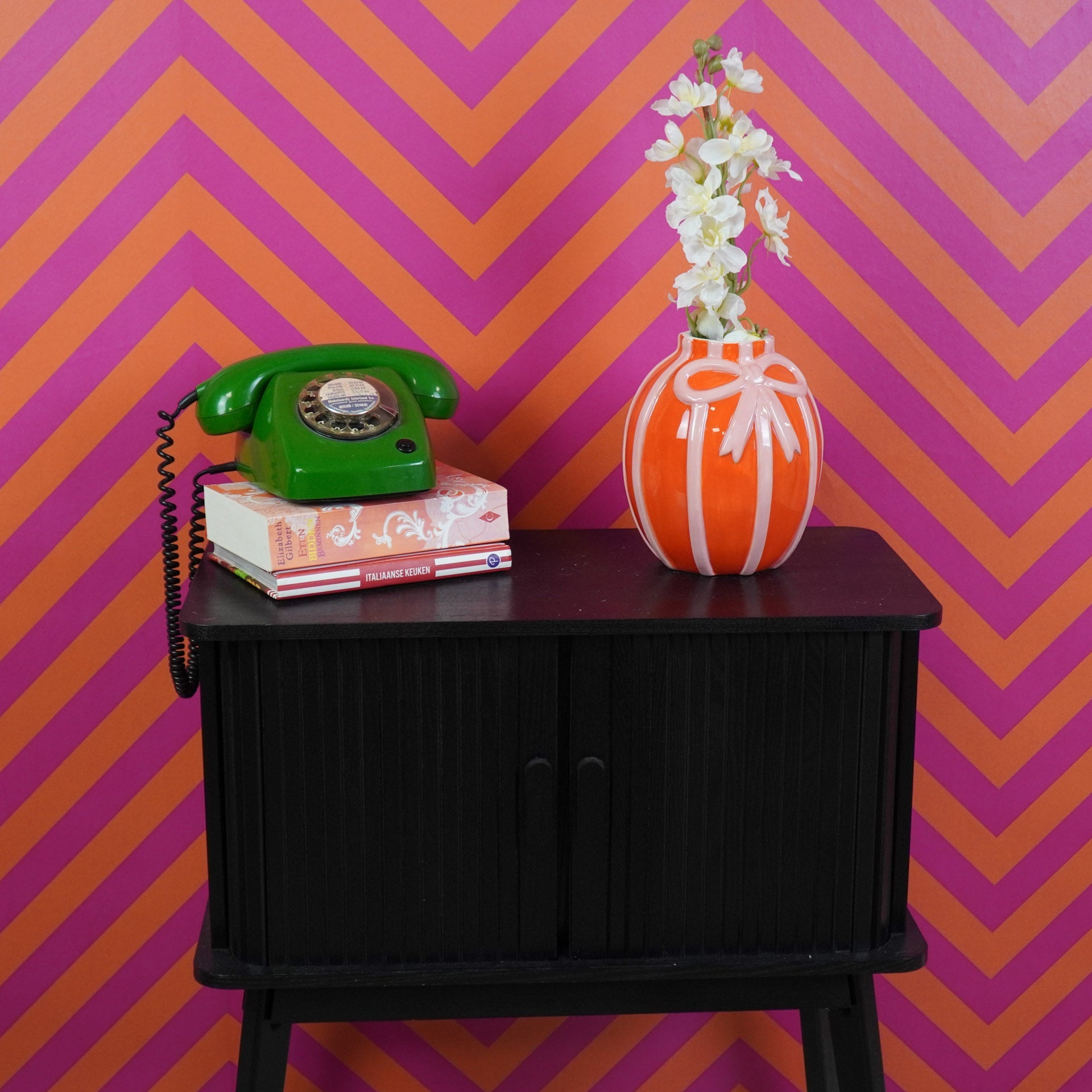 Lilleline vaas - Oranž/Roosa - 17x17x17,5cm