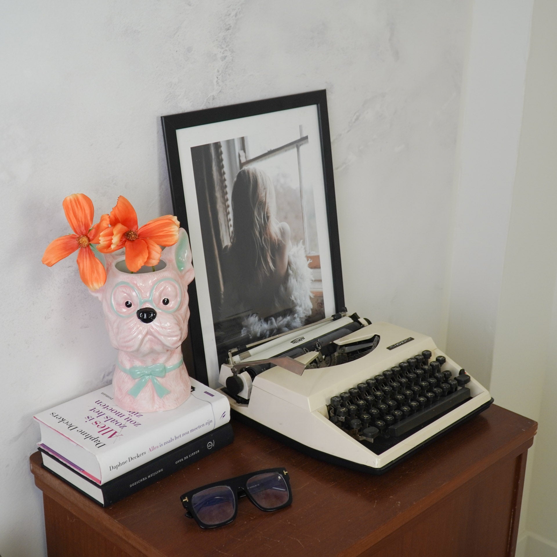 Lillevaas Koer - Roosa/Mündikujuline - 13,5x14,5x23cm