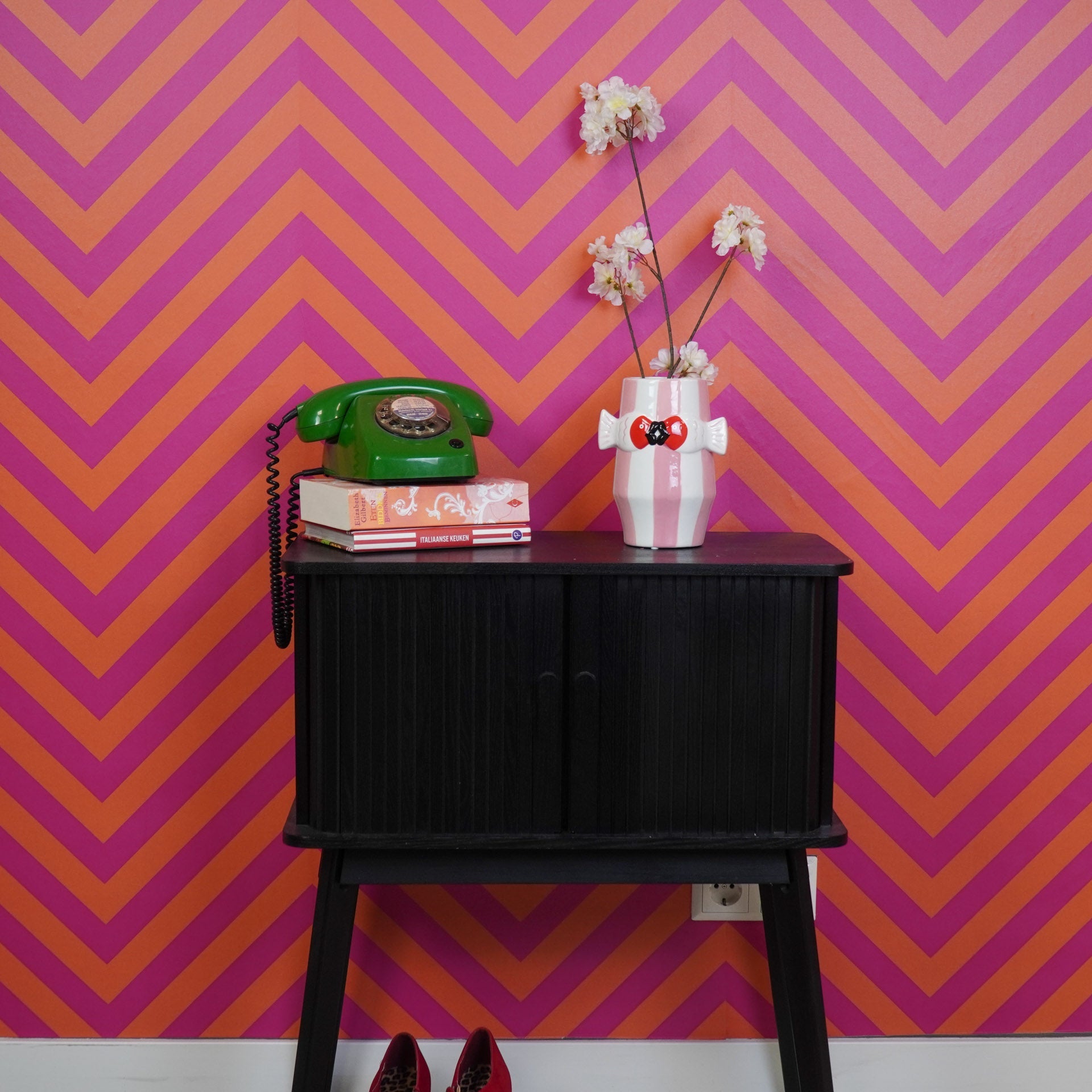 Lillevaas Kalad - Roosa/Valge - 14x11,5x18cm