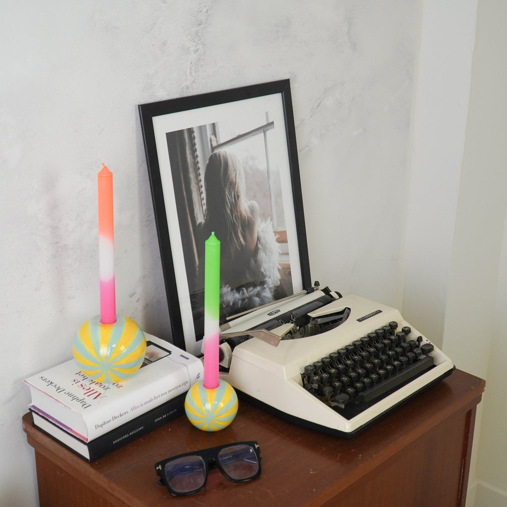 Swirl - Kollane/Mündiroheline - 10x10x10cm