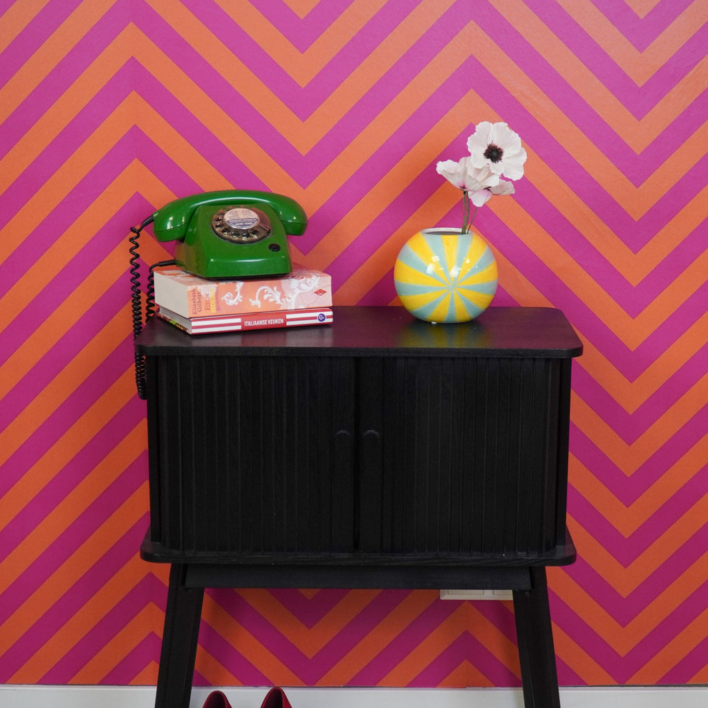 Vaas - Lillevaas Swirl - Kollane/Mündihall - 15x15x15cm