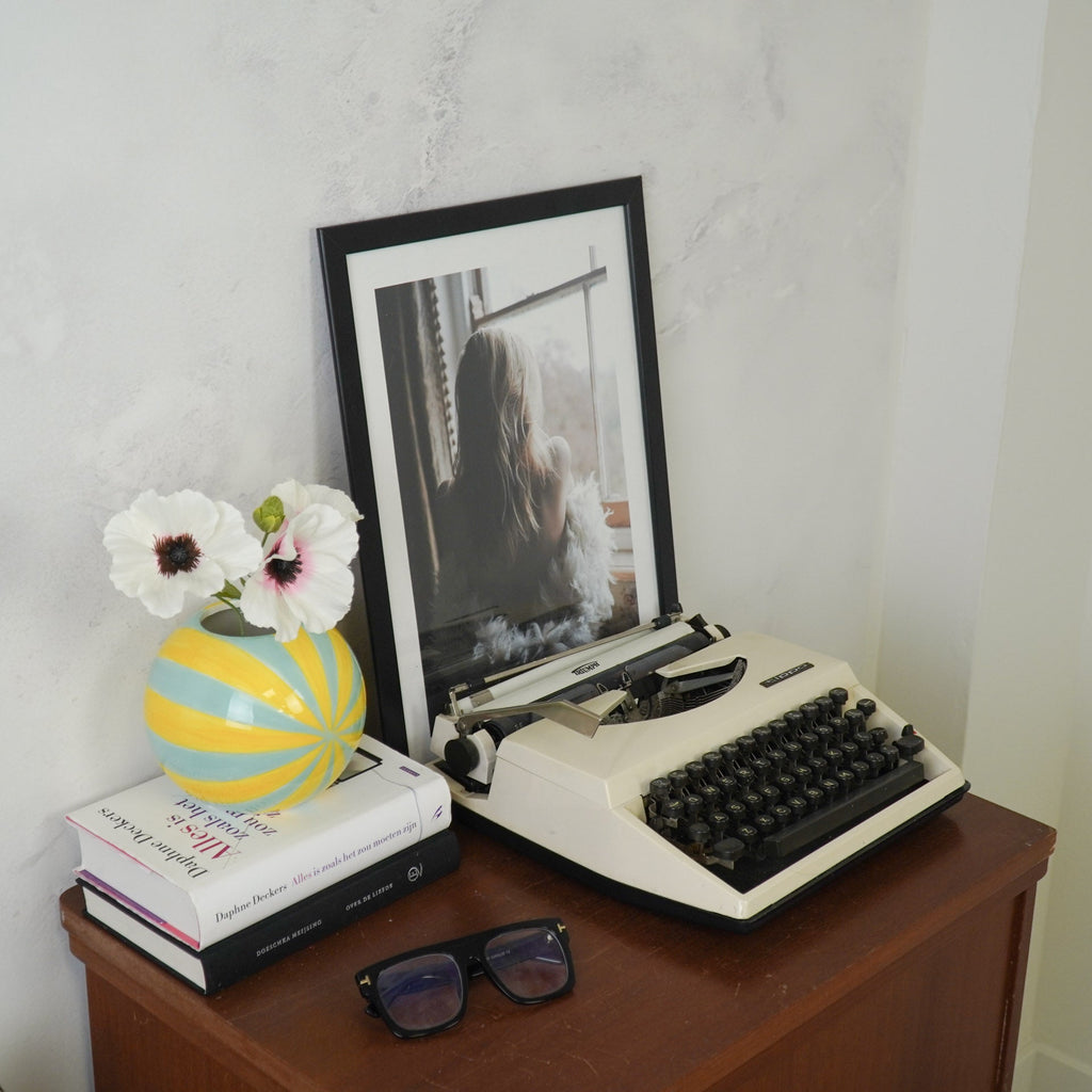 Vaas - Lillevaas Swirl - Kollane/Mündihall - 15x15x15cm