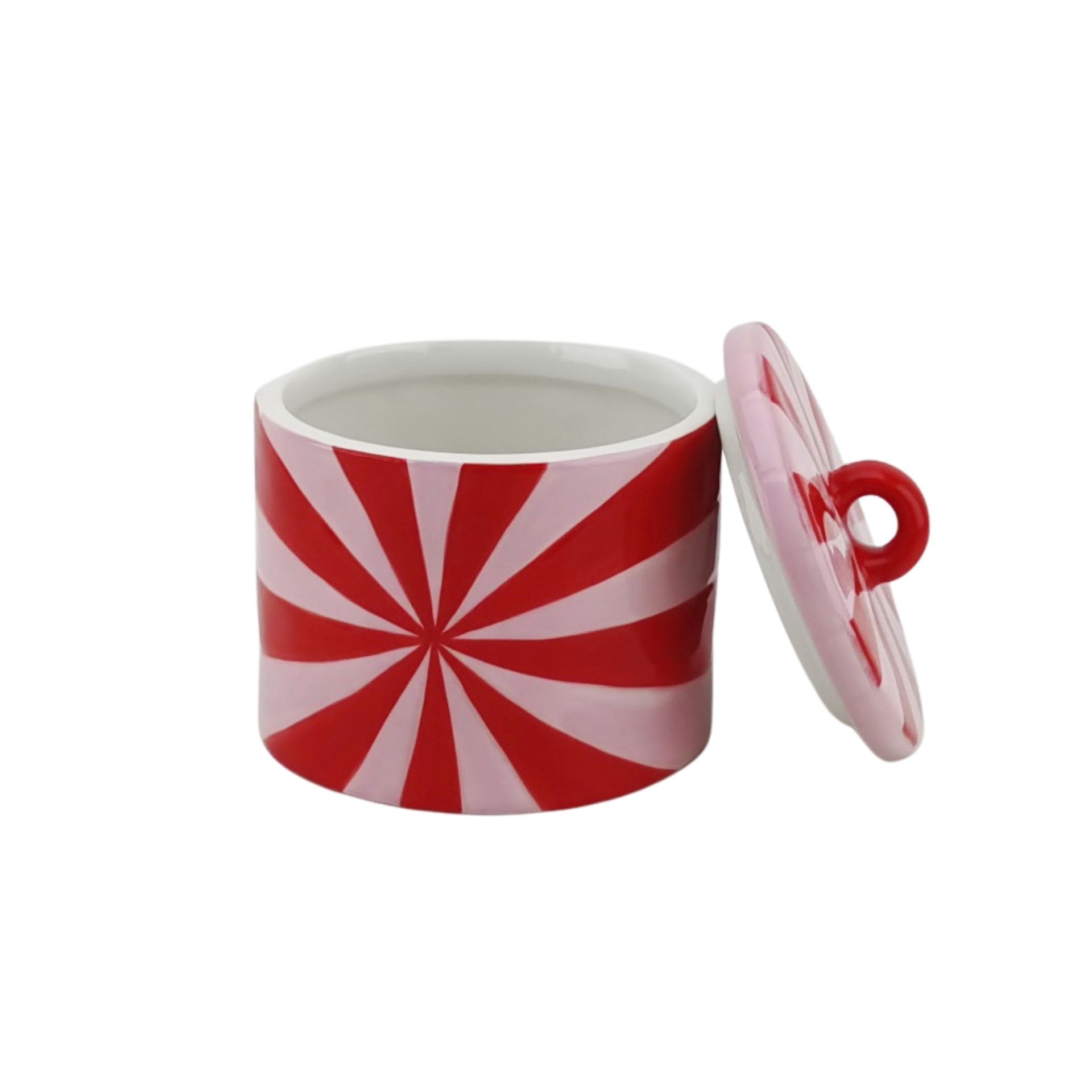 Dekoratiivpurk - Swirl - Punane/Roosa - 11x11x11,5cm