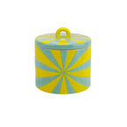 Deco Jar - Swirl -  Yellow/Mint - 11x11x11,5cm
