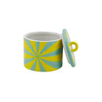 Deco Jar - Swirl -  Yellow/Mint - 11x11x11,5cm