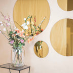 Peegel - kuldne klaas - 60x1x60cm