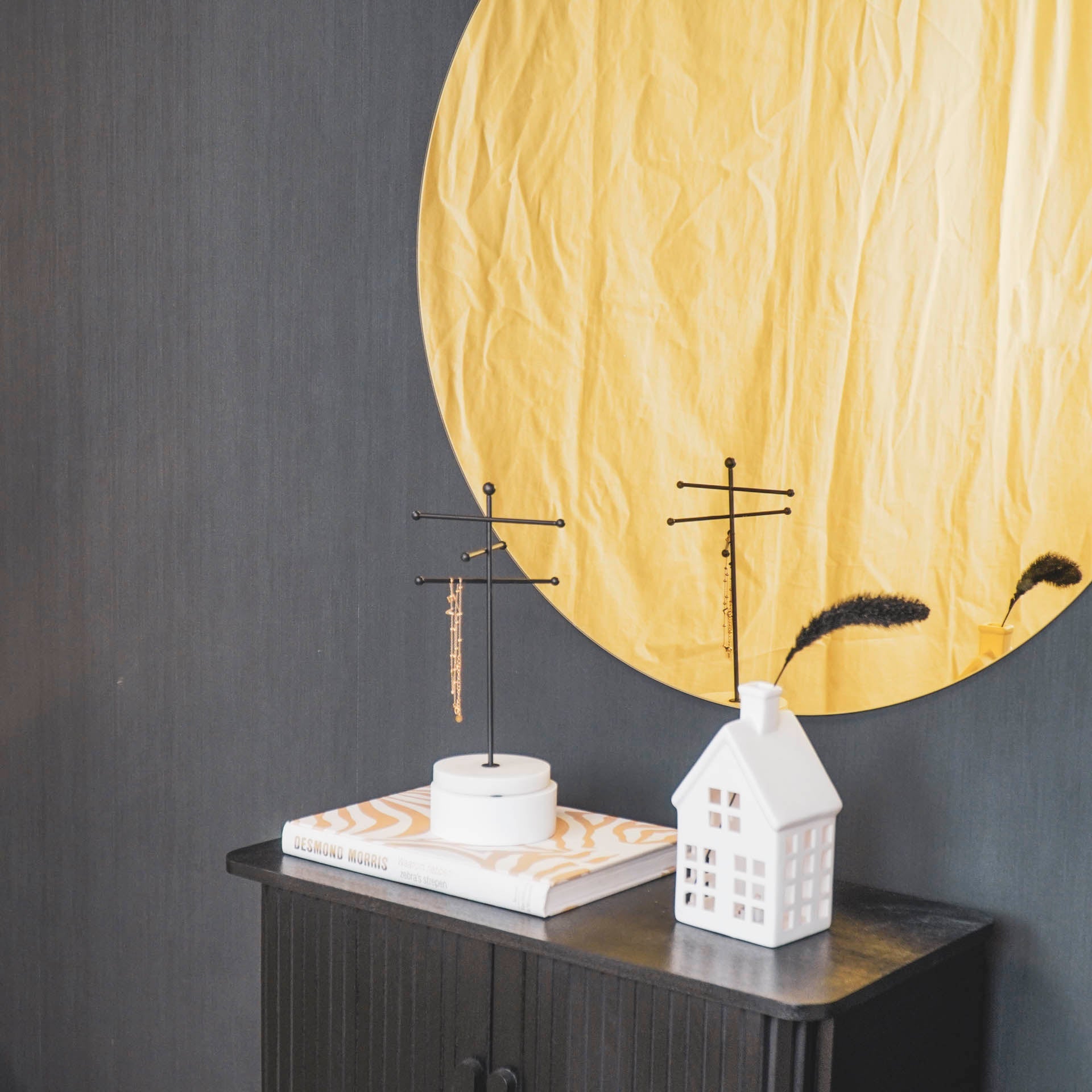 Peegel - kuldne klaas - 80x1x80cm